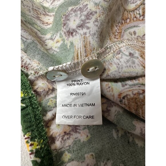 Anthropologie Fig And Flower Top Womens Large Multicolor Boho Floral Shirt - Picture 4 of 8